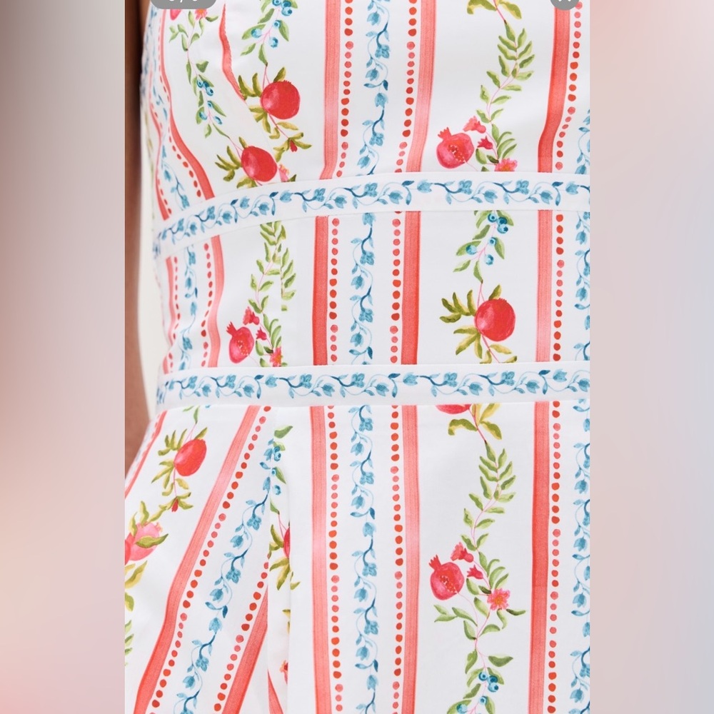 Hill House The Margot Mini Dress Large Color: Pomegranate Stripe NWT - Picture 3 of 7